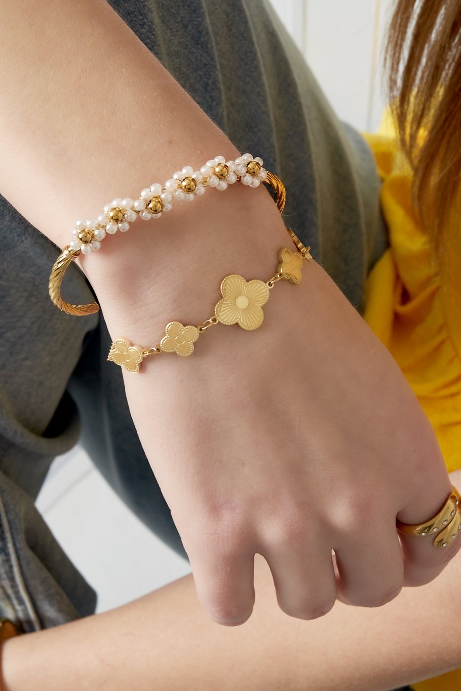 Armband Blütenblatt-Perfektion - Goldfarben Bild2